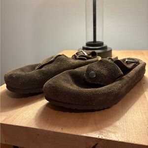 Birkenstock Brown Suede Mules